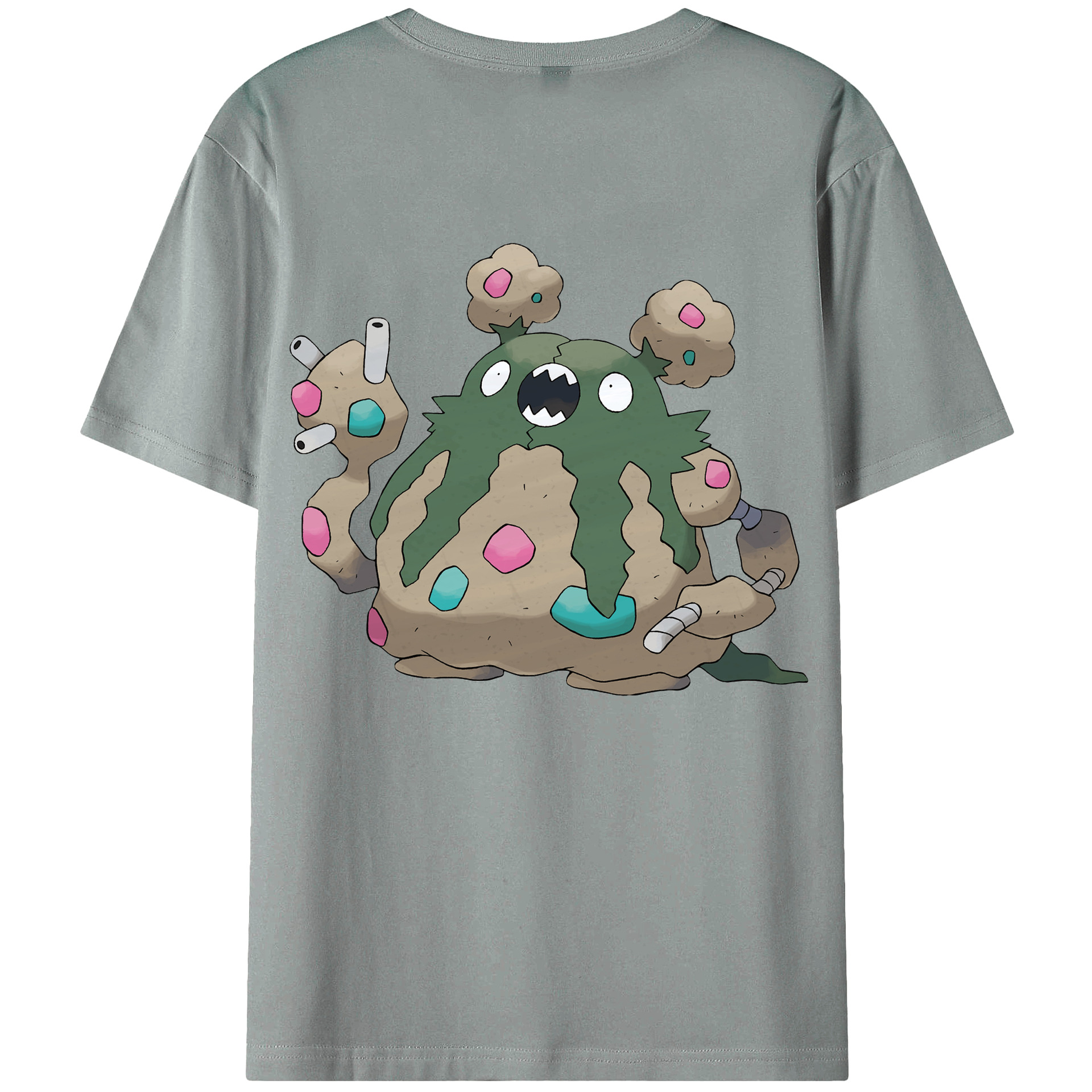 （画像用） ポケットモンスター Pokémon 綿100％ メンズ半袖Tシャツ（バックプリント） 通気性
